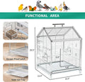 AideeGrowth 20.5 inch Small Bird Cage, Parrot Cage, Portable Bird Carrier, Travel Carrier Cage for Home, Outing, Pet Clinic, Temporary Placement, for Small Medium Birds(White)