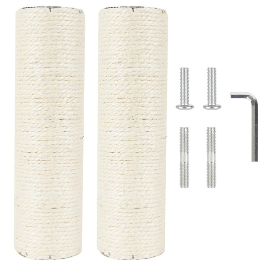 NEUMIHARO 2.9in 7.4cm Diameter Cat Tree Scratching Post Replacement Parts Sisal Pole (M10, 25cm/9.8in)