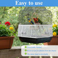 2 Pcs Bird Cage Cover, Elasticity Bird Cage Seed Catcher, Birdcage Seed Catcher Guard Birdcage Netting Cover for Parrot Parakeet, White