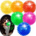 Ousiya 6 Pack 2.5" Light Up Squeaky Dog Balls, Spiky Dog Toy Balls for Puppy Small,Medium Dogs