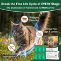 Flea and Tick Prevention for Cats & Kittens - Cat Flea and Tick Treatment – Topical Waterproof and Fast-Acting & Long - 