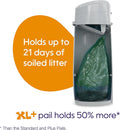 Litter Genie XL+ Pail with 24 ft Jumbo Refill, Ideal for Multi-Cat Homes