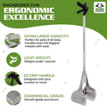Dog Pooper Scooper for Yard - 38" Lightweight Ergonomic Handle, Rust-Resistant Aluminum, Jaws Technology Poop Scooper fo