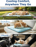 Dog Cooling Mat for Extra Large Dogs, 48"x30" Breathable Self Cooling Crate Mat for Dogs & Cats, QMAX>0.5 Portable Washable Pet Cooling Mat for Dog Bed, Thickened Cool Fiber Indoor/Outdoor Summer,Blue