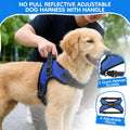 Copatchy No Pull Reflective Adjustable Dog Harness With Handle- Comfortable Soft All Weather Mesh, Easy On Puppy Harness For Small Medium and Large Dogs (Blue) Small