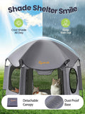 Catio Outdoor Cat Enclosure, Rywell 55” Extra Large Catio Pop Up Indoor Outdoor, Portable Cat Playpen Weatherproof with Removable Sunshade, Easy Setup Pet Enclosure for Cats Dogs