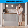Retractable Baby Gates, Mesh Dog Gate for Doorways, 33.6" Tall, Expands to 55" Wide,Pet Safety Essential Fit for Baseboards, Wide Toddlers Gates for Hallways, Indoor & Outdoor,Gray