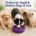 Ceramic Slow Feeder Dog Bowl, 1.5 Cup Puzzle Dish for Small Medium Dogs
