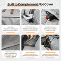 4Knines Dog Seat Cover for Back Seat, Heavy Duty Waterproof Rear Seat Protector for Small Trucks, SUV, Cars - Fits 60/40 Split Bench with Middle Seat Belt, Non-Slip Dog Backseat Cover (Regular, Black)