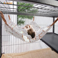 Niteangel Hanging Hammock Nap Sack Swing Bag Pet Sleeper for Ferret Rat Sugar Glider and Other Small Animals (Cream, Sta