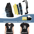WOYYHO Pet Dog Carrier Backpack Small Dog Front Backpack Ventilated Dog Carrier Back Pack with Storage Pockets, Adjustable Straps & Safety Belt for Travel Hiking Outdoor (Size M: 5-9 lbs, All Black)