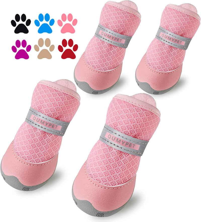 QUMY Dog Shoes for Small Dogs Hot Pavement Puppy Dog Boots & Paw Protectors