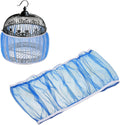 Bird Cage Seed Catcher, Bird Cage Net Cover Seeds Guard, Universal Birdcage Accessories, Blue, Circumference 45.7"-59.1"