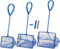 3 Aquarium Fish Net Fine Mesh Quick Catch Skimmer 4/5/6 Inch Blue