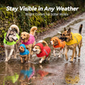 VIVAGLORY Wetoff Dog Raincoat, Rain Coat for Dog All Seasons Adventure, Rain Jacket with Harness Hole & Hood, Reflective Lightweight Waterproof for Doggy & Puppy, M, Orange