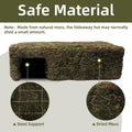 Yellow Mossy Cave Hide for Reptiles, Lizard Gecko Snake Shelter Hut