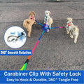 Heavy Duty 3 Dog Leash for Small Dogs No Tangle Detachable 360° Swivel Device with Padded Handle for Two/Three Pets