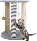 Cat Scratching Post - 3 Scratcher Posts with Carpeted Scratch Pad Base and Perch - Furniture Scratching Deterrent for In