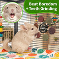 YKD Chinchilla Chew Toys, Rotating Spinner Toys + 12 Pcs Timothy Hay Cakes