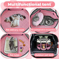 Dog Cat Playpen Indoor Outdoor for Puppy Pet Dogs Cat Recovery After Surgery, Dog Tent Crates Cage Indoor/Outdoor, Portable Pop Up Kennel with Carrying Case for Travel (Pink with Pad, Small)