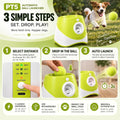 PT5 Automatic Dog Ball Launcher for Small Dogs, 6 × 2-Inch Mini Tennis Balls, Rechargeable Fetch Machine with 3 Launch D