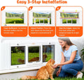 Homegroove Cat Door for Window, Adjustable Fits to 27"-32" Width Window Pet Door for Cat & Doggy, Aluminum Frame Window Cat Door Insert to Control Pet Access (27-32inch)