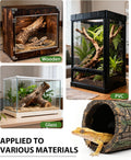 REPTITRIP Magnetic Crested Gecko Hideout - Resin Hollow Log Cave, Reptile Hide Cave, Reptile & Amphibian Habitat Hide, T