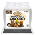 PHOBA Bamboo Charcoal Bird Cage Liners, 18''x24'', 100Sheets, Bamboo Charcoal Odor Control Papers, Super Absorbent Disposable Tray Mats for Parrots, Parakeets, Cockatiels.