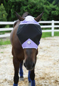 T TEKE Fine Mesh Horse Fly Mask w/No Ears, UV Blocking 3D Eye Visor with Extra Fleece Cushioned Forehead, Protection fro