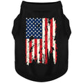 American Battle Damaged Flag Inspired Cotton Dog Vest: Perfect Dog Shirt, Ideal Tank Top for Everyday Wear, Independence Day Celebrations Crafted Materials for a Cute and Stylish Look Black USA M