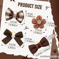 20Pcs Brown Dog Hair Bows with Rubber Bands for Small Medium Dogs