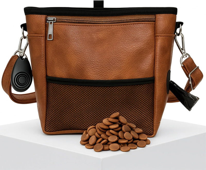 OtterPets Large Dog Treat Pouch PU Leather with Clicker, Magnetic Clasp