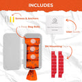 PEXTER Dog Poop Bag Dispenser - Outdoor or Indoor Pet Waste Bag Dispenser Station - Stick-On or Screw-On Wall Mount - Poop Bags Storage Outdoor Container - Includes 4 Doggie Bag Rolls (Gray)