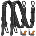 Pawaboo 2Pack Dog Seatbelt for Car,3-in-1 Dog Car Seat Belt Bungee,Shockproof Dogs Tether for Cars with Buckle&Hook Latch, Adjustable Reflective Dogs Cars Harness Leash with 360° Lockable Buckle,Black