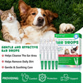 IMKCICSZ Ear Cleaner for Dogs & Cats – Gentle Plant-Based Formula with Soothing Relief, 10 Single-Use Tubes (1.5 mL Each) | Daily Ear Cleaning Solution for Pets