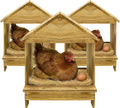 Gold Standard Chicken Nesting Box for Laying Eggs, 3 Pack Wooden Nesting Box for Chickens, Farm House Series Laying Boxe