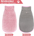 Malier Dog Winter Coat, Reversible Fleece, Small, Pink - Windproof, Warm Dog Jacket for Small Medium Large Dogs