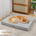 Tivray Dog Bed Cover, Washable Replacement Large Dog Bed Sheet with 3-Sided Continuous Zipper, Waterproof Liner, Soft Plush, Pet Mattress Fluffy Protector, 44x32x3 inches - XL, Cover Only Grey