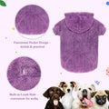 4XL Dog Sweaters for Large Dogs,Dog Hoodie,Warm Fuzzy Fleece Sweatshirt with Hood & Pocket,Leash Hole,Cozy Cold Weather 