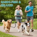 Hands Free Double Dog Leash for 2 Dogs with Safety Lock, Waist Bag