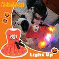 Dog Halloween Dress with Led Light Wreath Puppy Clothes Costumes Outfits for Small Dog Girl