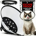 Cat Cone Collar for After Surgery to Stop Licking, Escape-Proof Recovery, Elizabethan E Collar for Cats, Comfortable Cone for Cats (Black, Medium)