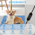 Pet Heating Pad for Cats Dogs Kitten, 17.7x17.7 Electric Heated Cat Mat Bed Warmer with Auto-Power Off,Chew Resistant,Te