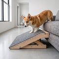 Adjustable Wooden Dog Stair Ramp, 4.3 & 5.5 Inch Height (1-Pack) for Pet
