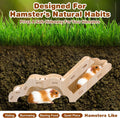 Versatile Hamster Hideout and Exploration Tunnel, Snap-Together Wooden Hamsters Tunnel Burrow with Panoramic Window Hams