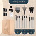 Stainless Steel Dog Pooper Scooper,40" Long Handle Swivel Bin, Rake and Spade,20 Waste Bags & Hook - Heavy Duty Portable