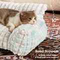 Cat Couch Bed with Fluffy Faux Rabbit Fur for Indoor Cats, 36 Inch