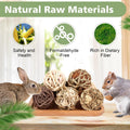 Bunny Rabbit Chew Grass Balls, Rolling Chew Toys for Small Animals (8 Pcs)