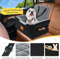 NEEZUKAR Dog Car Seats for Small/Medium Dogs, Elevated Memory Foam Dog Booster Seat, Detachable Washable Pet Car Seat with Safety Belts & Storage Pockets (Black-Gray)