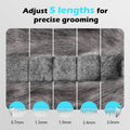 FuzzyFix Cat Clippers for Grooming with 5-in-1 Blade, Cat Grooming Kit Cordless Rechargeable Hair Trimmer Detachable Stainless Steel Blade Pet Shaver for Small Kitty Paw Face Head Body
